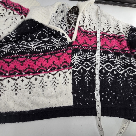 Pilcro V-Neck Fuzzy Printed Popover Sweater soft cozy Size 3X - Picture 9 of 10